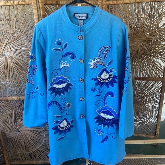 Vintage Indigo Moon Embroidered Jacket - Picture 3 of 7